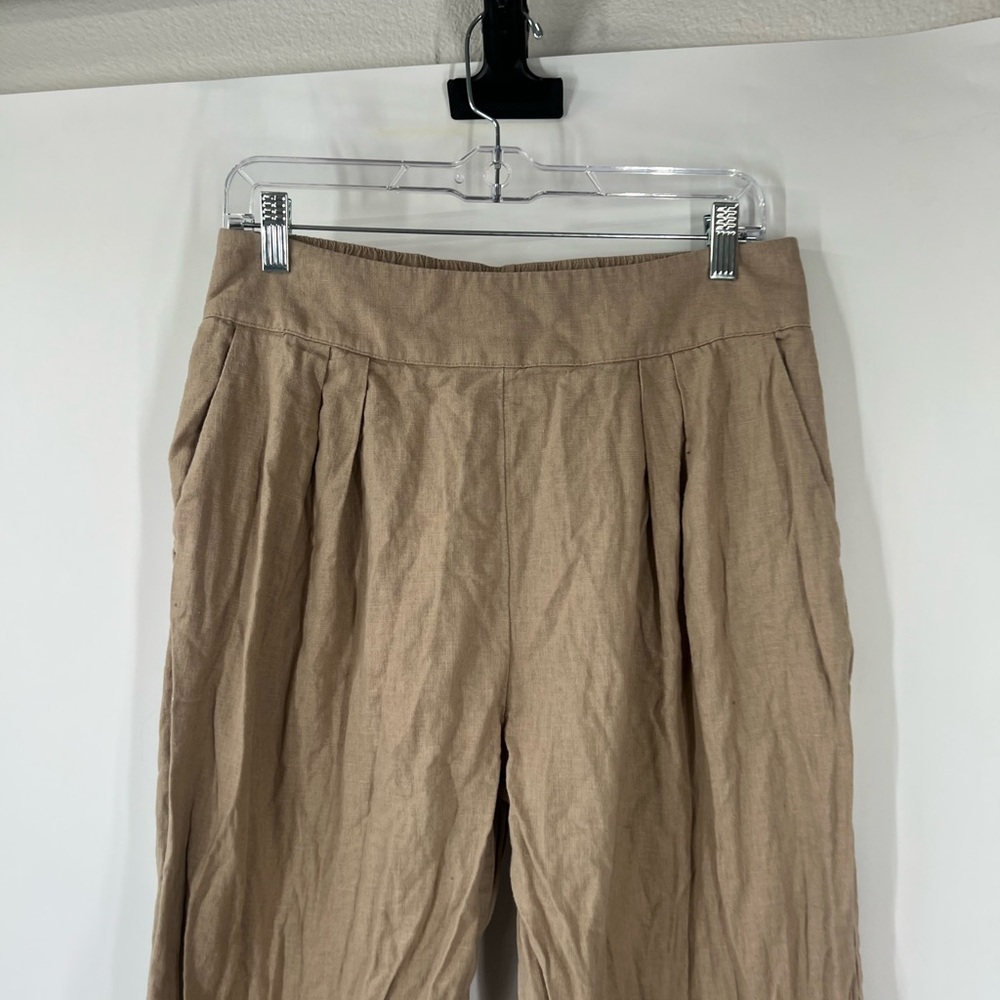 Abercrombie & Fitch Pleated Pull-On Wide Leg Pants Linen Blend LONG - Picture 2 of 7